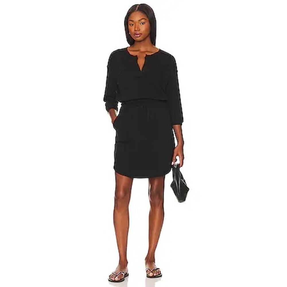 Bobi Cinched Waist Dress in Black Women's XS